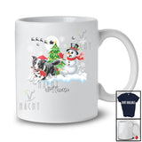 Personalized Custom Name Santa Border Collie Snowman; Lovely Christmas Tree Friends Family T-Shirt