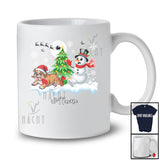 Personalized Custom Name Santa Bulldog Snowman; Lovely Christmas Tree Friends Family T-Shirt