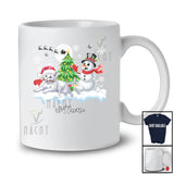 Personalized Custom Name Santa Kitten Snowman; Lovely Christmas Tree Friends Family T-Shirt