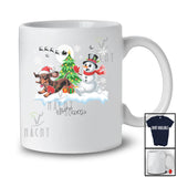 Personalized Custom Name Santa Dachshund Snowman; Lovely Christmas Tree Friends Family T-Shirt