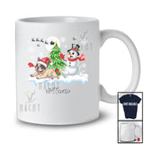Personalized Custom Name Santa French Bulldog Snowman; Lovely Christmas Tree Friends Family T-Shirt