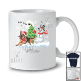 Personalized Custom Name Santa German Shepherd Snowman; Lovely Christmas Tree Friends Family T-Shirt