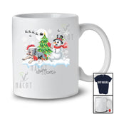 Personalized Custom Name Santa Pit Bull Snowman; Lovely Christmas Tree Friends Family T-Shirt