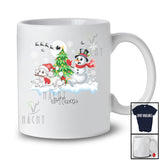 Personalized Custom Name Santa Poodle Snowman; Lovely Christmas Tree Friends Family T-Shirt