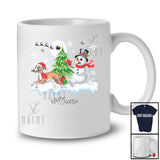 Personalized Custom Name Santa Whippet Snowman; Lovely Christmas Tree Friends Family T-Shirt