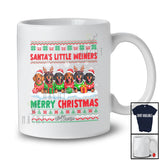 Personalized Custom Name Santa's Little Weiners; Merry Christmas Sweater Santa Dachshund T-Shirt