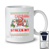 Personalized Custom Name Capybara Stolen My Christmas Sweater; Lovely X-mas Santa Gnome T-Shirt