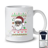 Personalized Custom Name Black Afro Santa; Proud Christmas Sweater Santa Sunglasses African T-Shirt