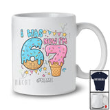 Personalized Custom Name I Was 6 Now I'm 7; Lovely 7th Birthday Ice Cream 67; Teenager Family T-Shirt