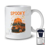 Personalized Custom Name Skeleton Driving School Bus; Humorous Halloween Moon Driver T-Shirt