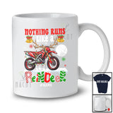 Personalized Custom Name Nothing Runs Like A Reindeer; Joyful Christmas Lights Dirt Bike Riding T-Shirt