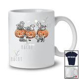 Personalized Custom Name Skeleton Sheep On Pumpkin; Horror Halloween Farmer Family T-Shirt