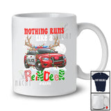 Personalized Custom Name Nothing Runs Like A Reindeer; Joyful Christmas Lights Police Car Driver T-Shirt