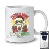 Personalized Custom Name Some Ho's In This House; Joyful Christmas Adult Plaid Retro Beard Santa T-Shirt