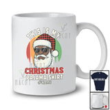 Personalized Custom Name Retro My Christmas Pajama Shirt; Proud X-mas Black Afro Santa African T-Shirt