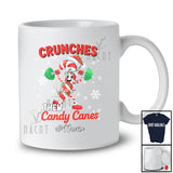 Personalized Custom Name Crunches Then Candy Canes; Joyful Christmas Weightlifting Gym Fitness T-Shirt