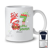 Personalized Custom Name Six Seven; Humorous Christmas 67 Santa Elf; Teenager Family Group T-Shirt