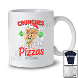 Personalized Custom Name Crunches Then Pizzas; Joyful Christmas Weightlifting Gym Fitness T-Shirt