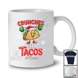 Personalized Custom Name Crunches Then Tacos; Joyful Christmas Weightlifting Gym Fitness T-Shirt