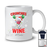 Personalized Custom Name Crunches Then Wine; Joyful Christmas Weightlifting Gym Fitness T-Shirt