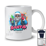 Personalized Custom Name Santa Is Back; Colorful Christmas Afro Santa Lover; African Family T-Shirt