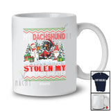 Personalized Custom Name Dachshund Stolen My Christmas Sweater; Lovely Santa Gnome T-Shirt