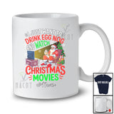 Personalized Custom Name Want To Drink Egg Nog Christmas Movies; Joyful Santa Drinking Family T-Shirt