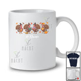 Personalized Custom Name Four Turkey Book Nerd; Happy Thanksgiving Teacher Librarian T-Shirt