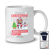 Personalized Custom Name My Christmas Accordion Playing Shirt; Joyful Santa Musical Instruments T-Shirt