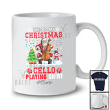 Personalized Custom Name My Christmas Cello Playing Shirt; Joyful Santa Musical Instruments T-Shirt