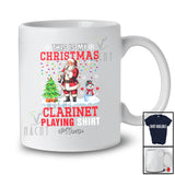 Personalized Custom Name My Christmas Clarinet Playing Shirt; Joyful Santa Musical Instruments T-Shirt