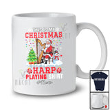 Personalized Custom Name My Christmas Harp Playing Shirt; Joyful Santa Musical Instruments T-Shirt