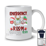 Personalized Custom Name Emergency Room Christmas Team; Lovely Red Plaid Santa Elf ER Nurse T-Shirt