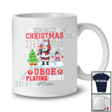 Personalized Custom Name My Christmas Oboe Playing Shirt; Joyful Santa Musical Instruments T-Shirt