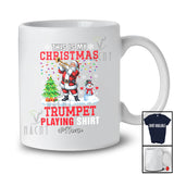 Personalized Custom Name My Christmas Trumpet Playing Shirt; Joyful Santa Musical Instruments T-Shirt