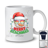 Personalized Custom Name Merry Beachmas; Joyful Christmas Snowman Cosplay; Tropical Hawaii T-Shirt
