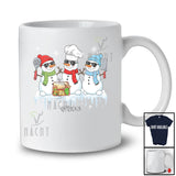 Personalized Custom Name Three Snowman Lunch Lady Collection; Lovely Christmas Proud Jobs T-Shirt