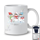 Personalized Custom Name Three Snowman Nurse Collection; Lovely Christmas Snow Proud Jobs T-Shirt