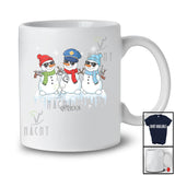 Personalized Custom Name Three Snowman Police Collection; Lovely Christmas Snow Proud Jobs T-Shirt