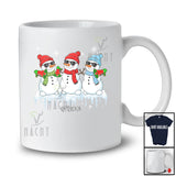 Personalized Custom Name Three Snowman Social Worker Collection; Lovely Christmas Proud Jobs T-Shirt