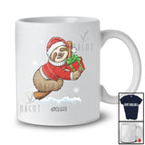 Personalized Custom Name Santa Sloth Sweater Snow; Amazing Christmas Sloth Animal T-Shirt