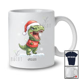 Personalized Custom Name Santa T-Rex Sweater Snow; Amazing Christmas T-Rex Dinosaur T-Shirt