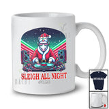 Personalized Custom Name Sleigh All Night; Amusing Christmas DJ Unicorn Dancing Music T-Shirt