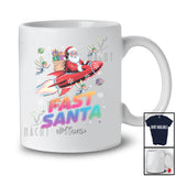 Personalized Custom Name Fast Santa; Amusing Christmas Santa Driving Rocket Space Lover; Family T-Shirt