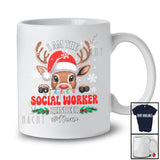 Personalized Custom Name I Am The Social Worker Reindeer; Lovely Christmas Jobs Proud T-Shirt