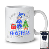 Personalized Custom Name Want A Cure For Christmas; Lovely Diabetes Blue Ribbon Elf T-Shirt