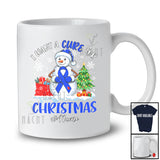 Personalized Custom Name Want A Cure For Christmas; Lovely Diabetes Blue Ribbon Snowman T-Shirt
