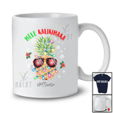 Personalized Custom Name Mele Kalikimaka; Amusing Christmas Lights Pineapple Hawaiian; Family T-Shirt