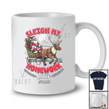 Personalized Custom Name Sleigh My Homework Later; Joyful Christmas Lazy Santa Sleigh Reindeer T-Shirt