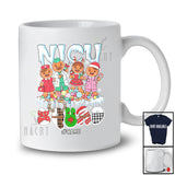 Personalized Custom Name NICU Squad; Humorous Christmas Gingerbread Nurse Doctor Medical T-Shirt